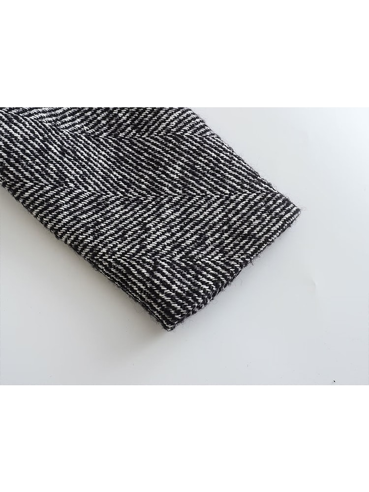 Manteau long d'hiver blanc et noir pour femmes Manteau long d'hiver blanc et noir pour femmes – Image 6